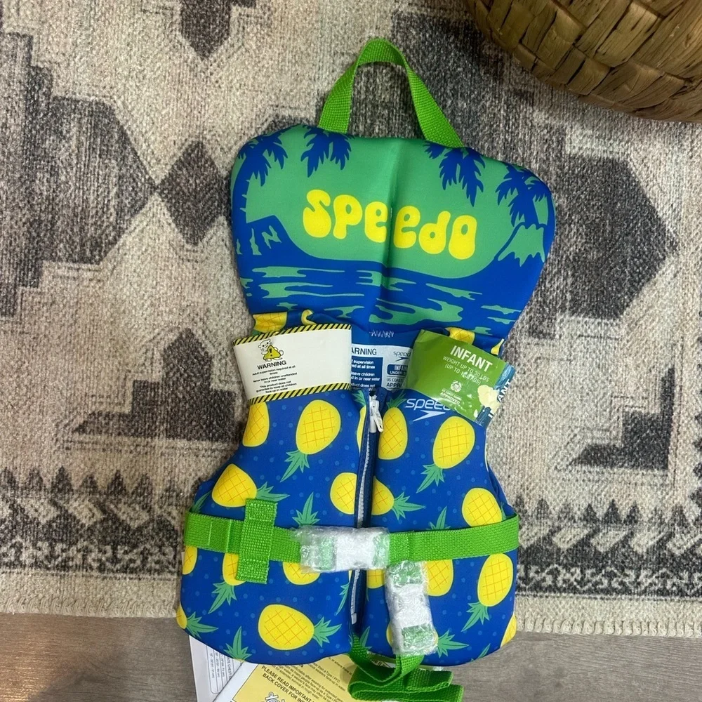 New Speedo Infant ~30 LB Pineapple Print Life Jacket Vest Swim NWT~ Speedo